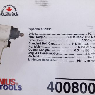 Genius Tools 1/2" ikerkalapácsos légkulcs (1085 Nm) 400800 - Image 4