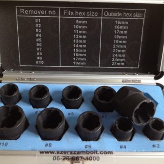 Kerékőr és sérült csavar leszedő készlet 3/8″ 9-19mm (10 részes) CON2110 - Image 2
