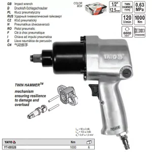 Yato légkulcs 1000Nm (1/2") YT-09528 - Image 3