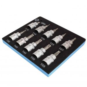 Torx dugókulcs készlet 3/8″, 10 darabos (T10 - T55) S-H138WT - Image 2