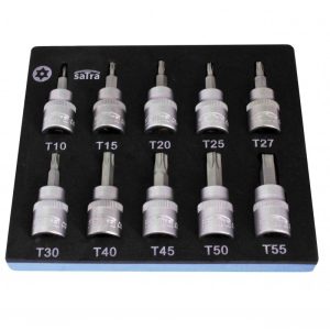 Torx dugókulcs készlet 3/8″, 10 darabos (T10 - T55) S-H138WT